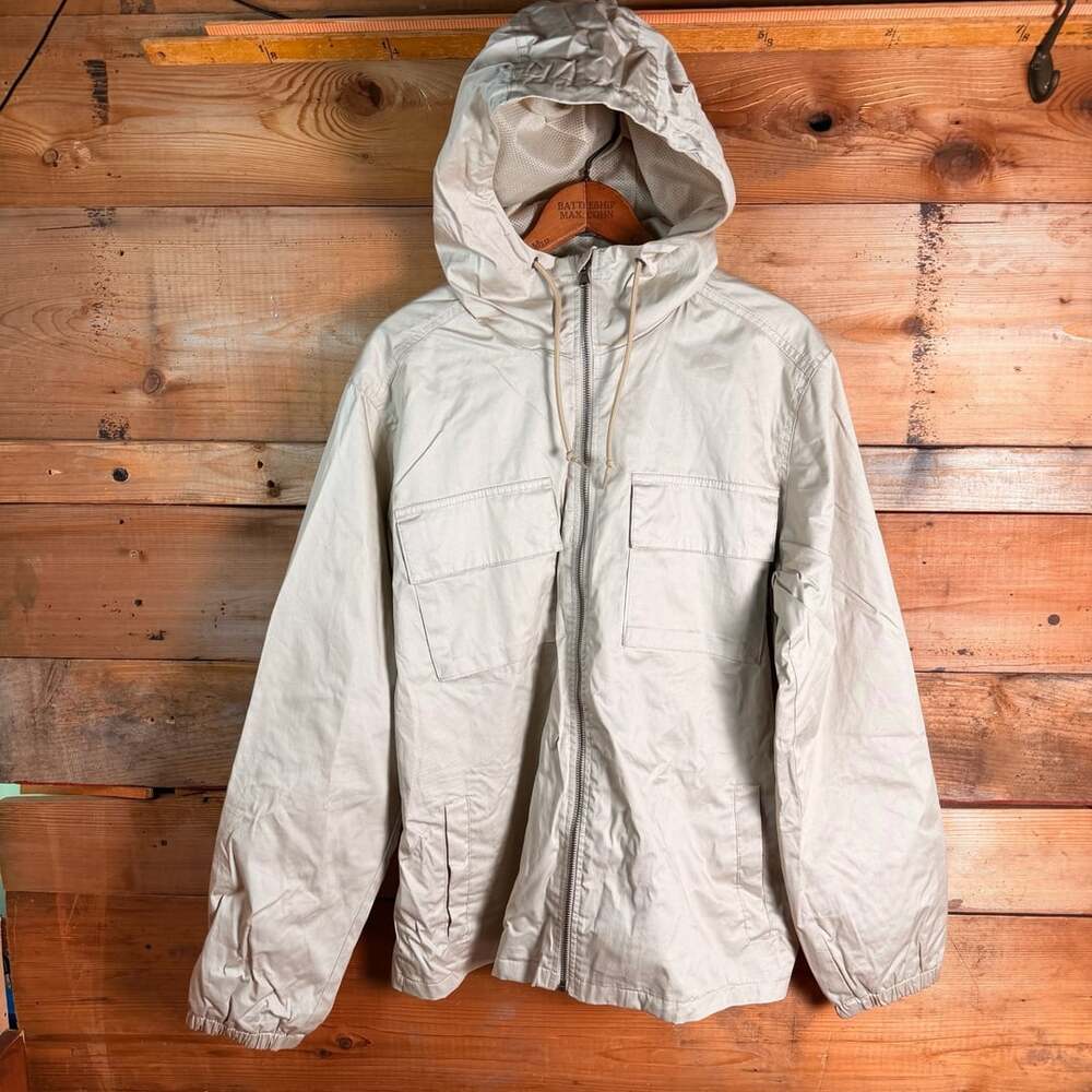Old Navy GO-H2O Hooded Jacket Size M Tan Full Zip Utility